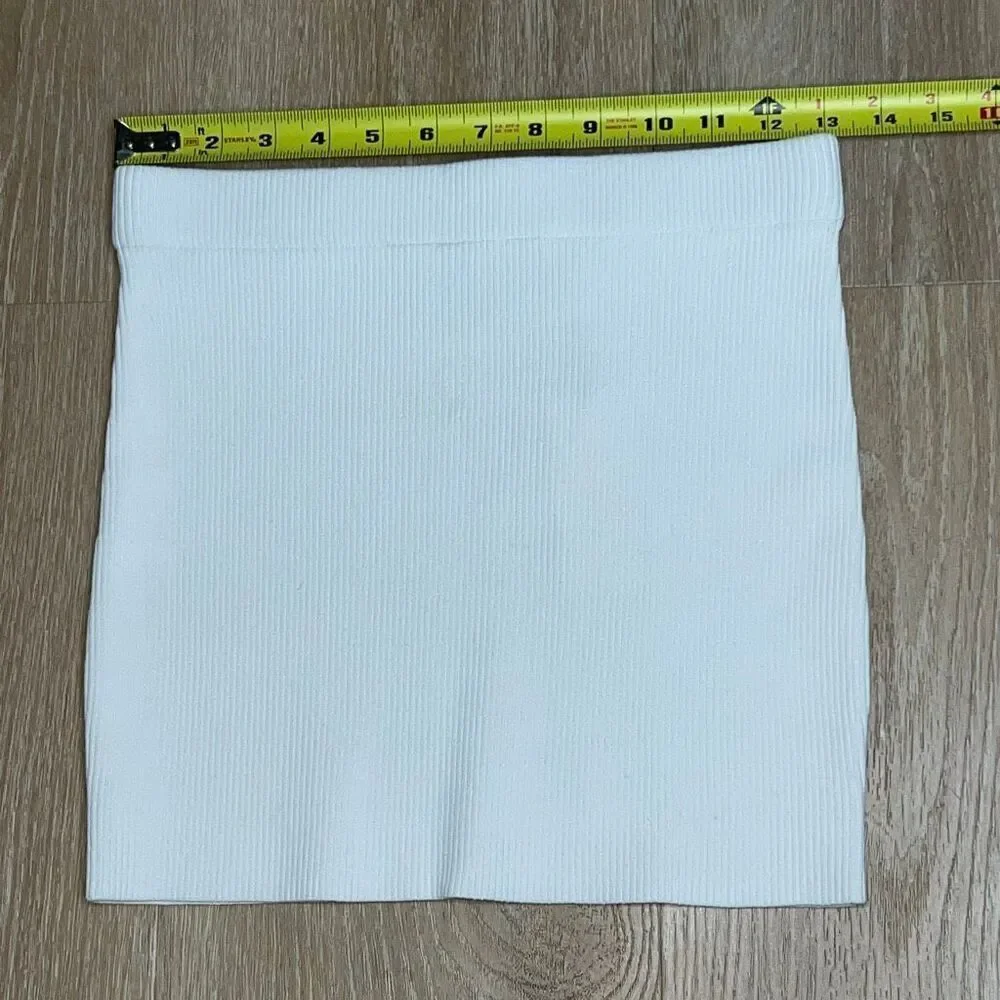 REVOLVE x Victor Glemaud White Ribbed Bodycon Mini Skirt, Women’s Small NWT